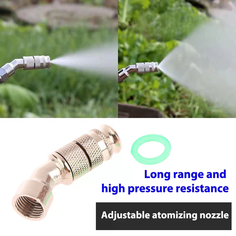 

New 1Pc Brass Atomization Nozzle Adjustable Distance Spray Garden Medicine Cleaning Machine Agricultural Electric Sprayer Nozzle
