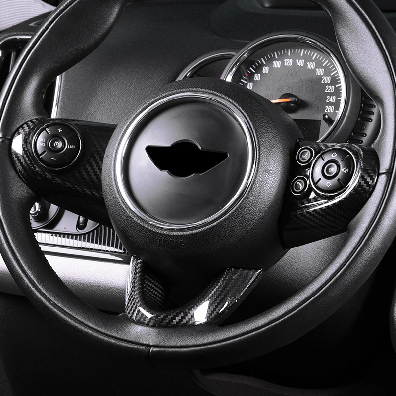 

Car Steering Wheel Switch Button Panel Stickers Trim For Mini Cooper F54 F55 F56 F57 F60 Carbon Fiber Decorative Cover Accessory