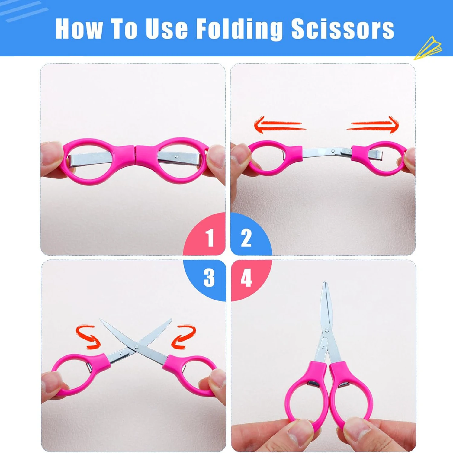 48 Stücke Mini Faltbare Tragbare Edelstahl Schere 8-Form Gläser Geschnitten Angelschnur Schere