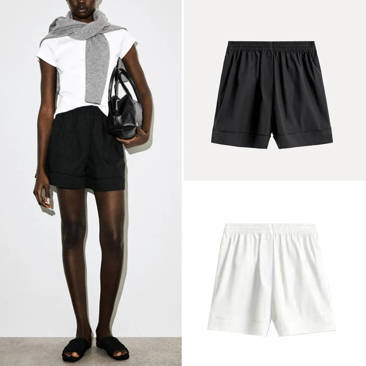 

High Waist Loose Fit Casual Style Elastic Shorts Women's Spring Fashion 2026 New Arrival Straight Leg Pants Casual Wear