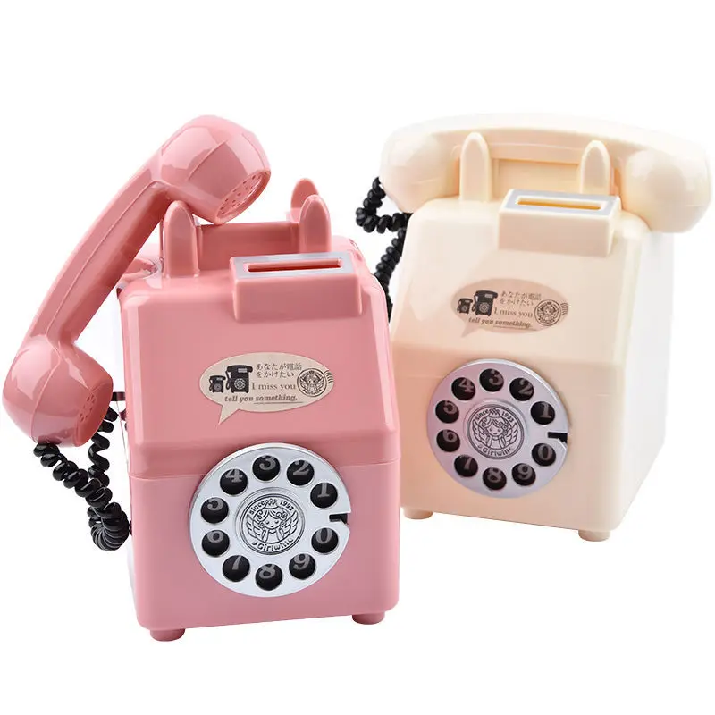 Retro Cute Telephone Piggy Bank Home Decor Creative Children's Savings Toys Gift for Friends Kids