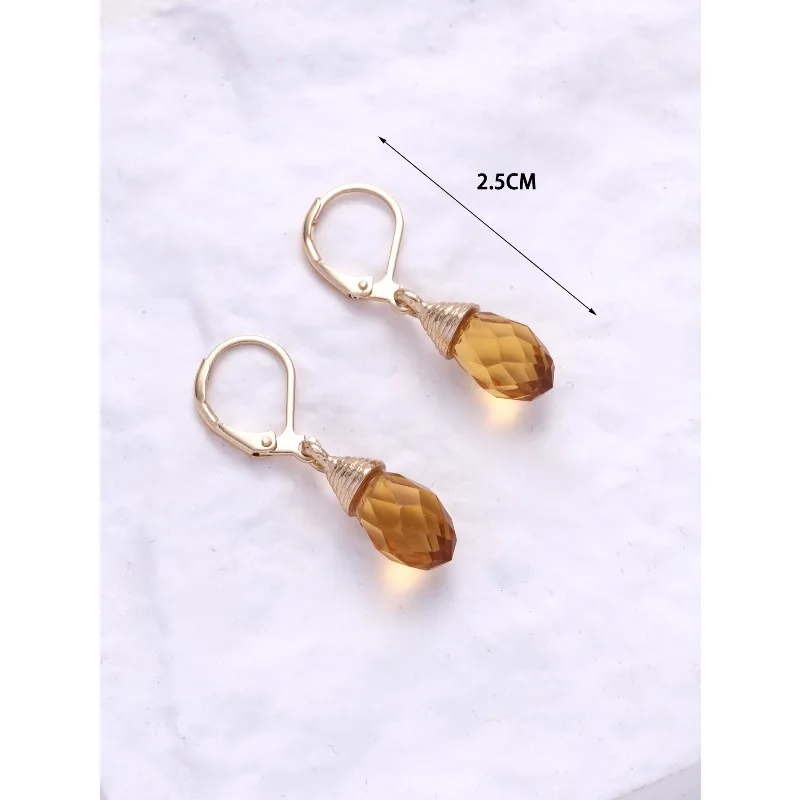 Jianjie الخفيفة الفاخرة الإناث المدخن الكوارتز الأقراط رائعة رقيقة سحر هدايا الحفلات الأذن مجوهرات اكسسوارات #6