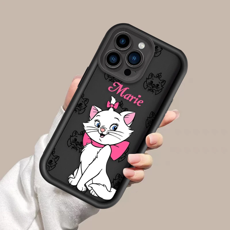 Art Disney Marie Cat For Apple iPhone 15 14 13 12 11 Mini XS XR X 8 7 Pro Max Plus Soft Eye Ladder Phone Case