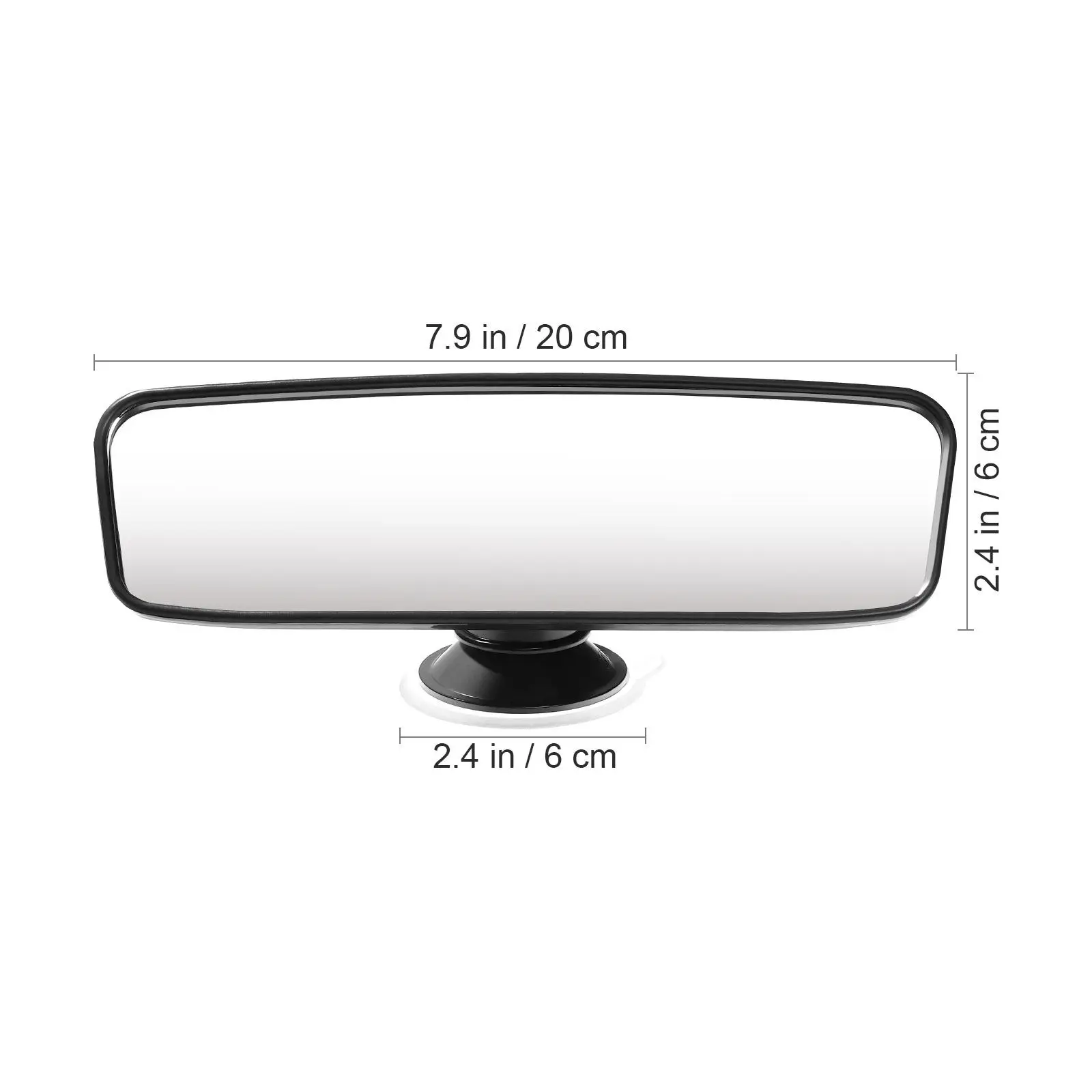 Premium Wide Angle Rear View Mirror with Tpu Suction Cup Anti-Splash Coating Clear Safety for Auto Interior