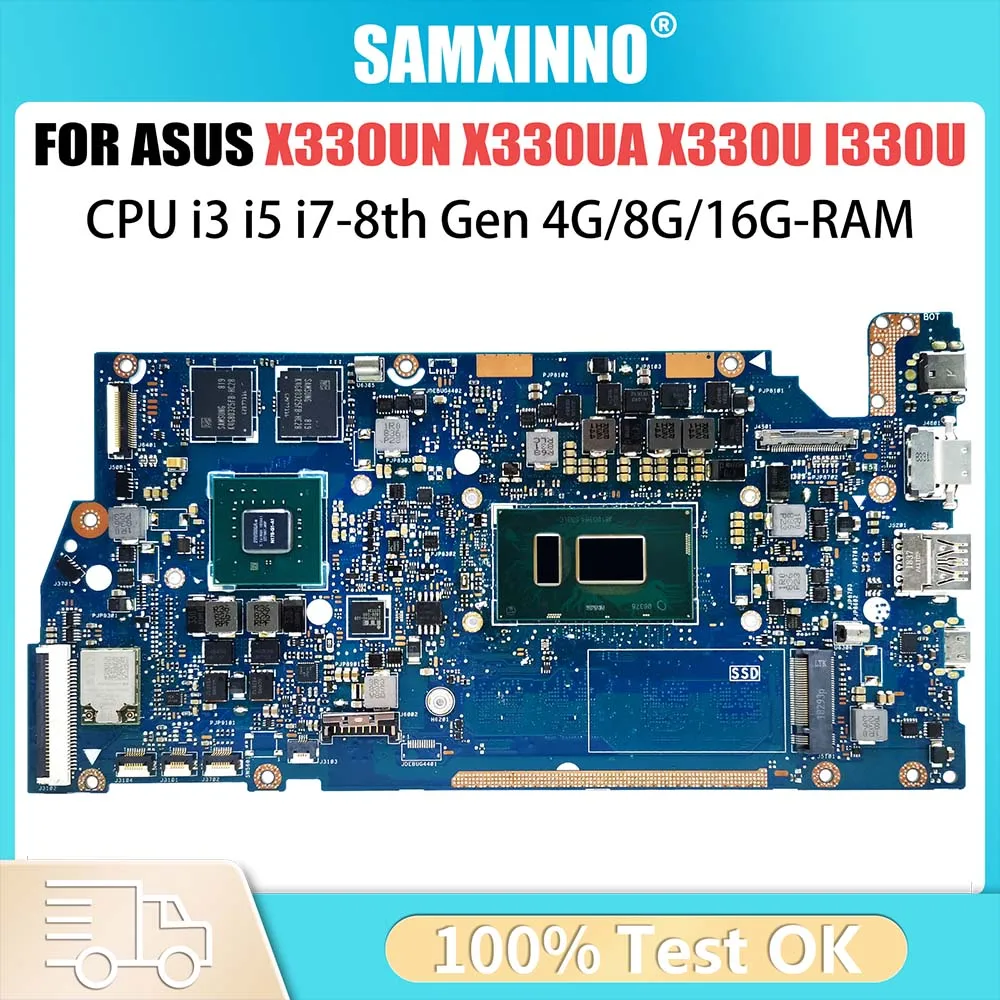 

X330UA Laptop Motherboard For ASUS VivoBook X330UN I330UN I330UA X330U Notebook Mainboard I3 I5 I7-8th 4G/8G/16G-RAM