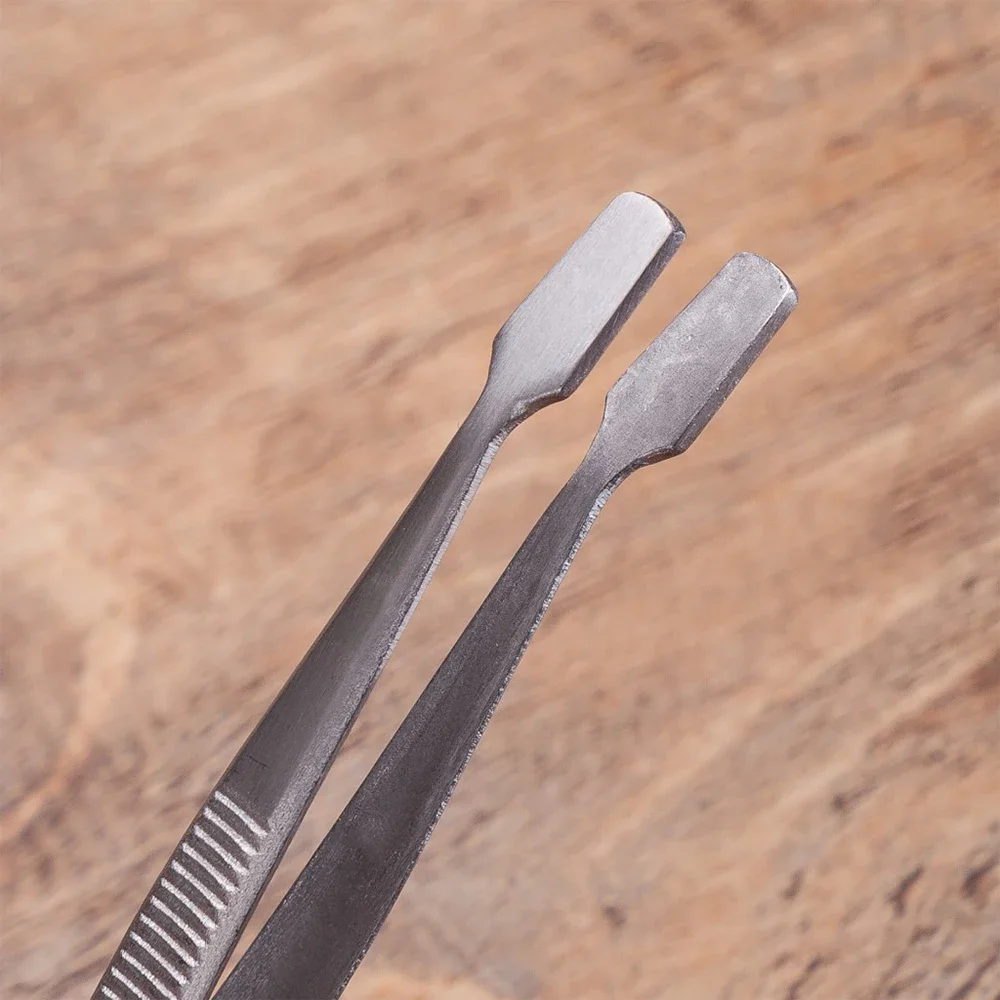 Pinzas de lijado de acero inoxidable, Clip de cejas de acero inoxidable, sello auxiliar de fijación de pestañas, 107mm