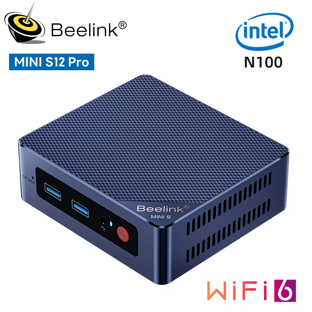 Beelink Mini S12 Pro Intel N100 NVME Mini S12 Intel 12th Gen N95 Mini PC DDR4 8GB 256GB SSD Desktop Gaming Computer
