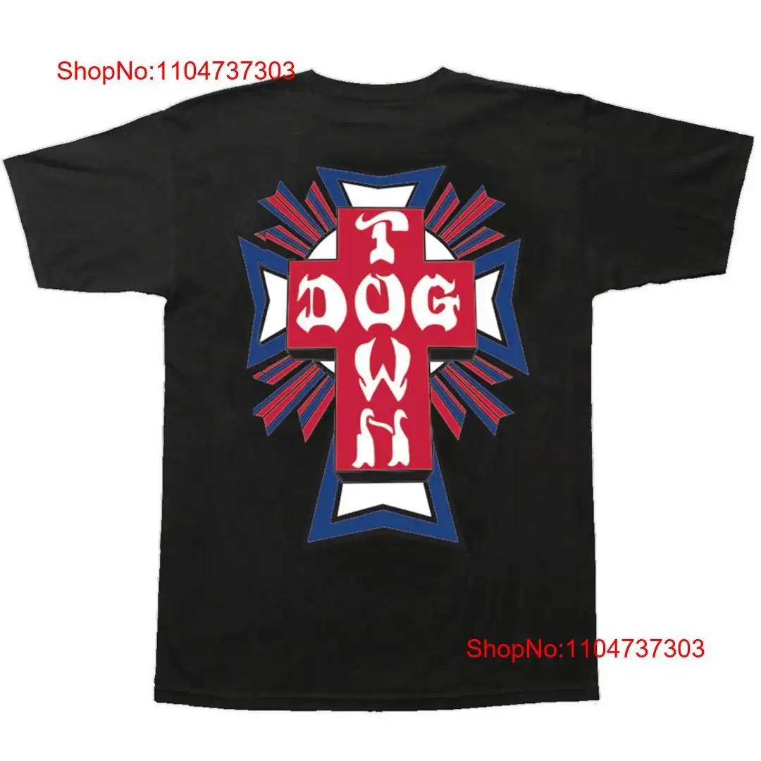 Tamaño grande Dogtown Skates USA Cross camiseta negro vintage lavado ropa de diseñador homme estirado elegante ligeramente transpirable