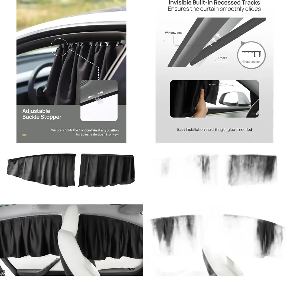 

Universal Side and Rear Window Sun Shades for 2018-2026 Models, Including High-End Variants, Blackout Privacy Curtain Set of 4