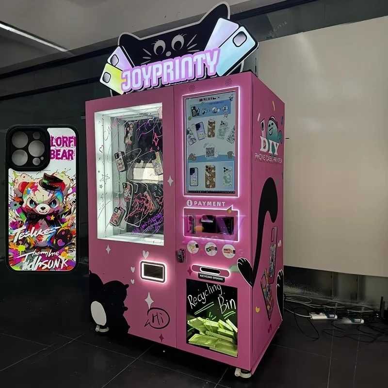 صنع في الصين مصنع الخدمة الذاتية الذكية آلة بيع طباعة حالة الهاتف الأوتوماتيكية بالكامل