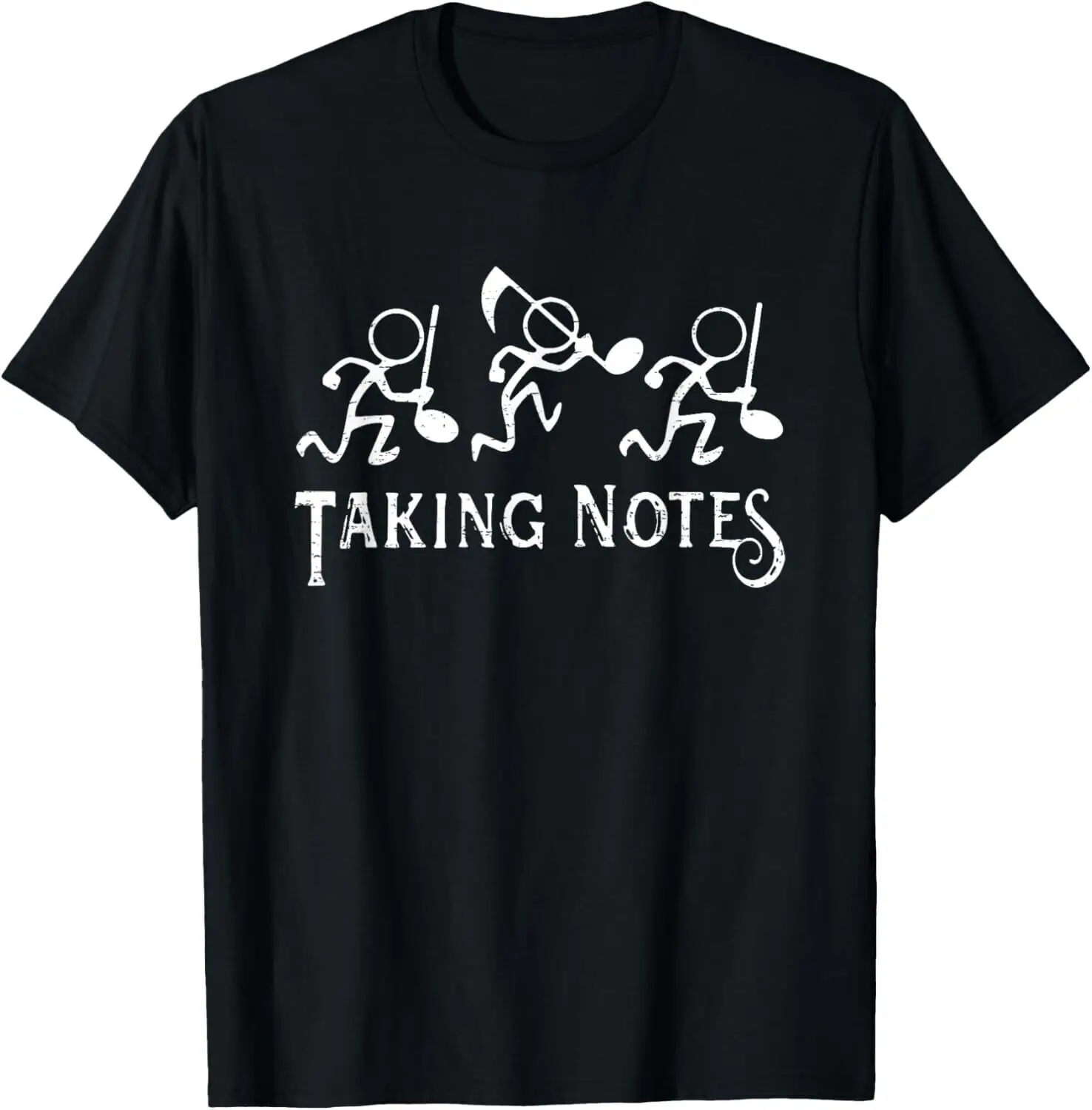 Unisex Vintage Musical Taking Notes T-Shirt, Amantes De Música, Professores, Presente Engraçado