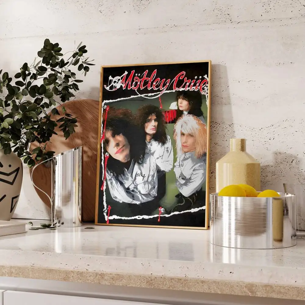 شعبية الفرقة M-Motley C-Crues ملصق ذاتية اللصق جدار الفن زينة غرفة ديكور HD بدون إطار