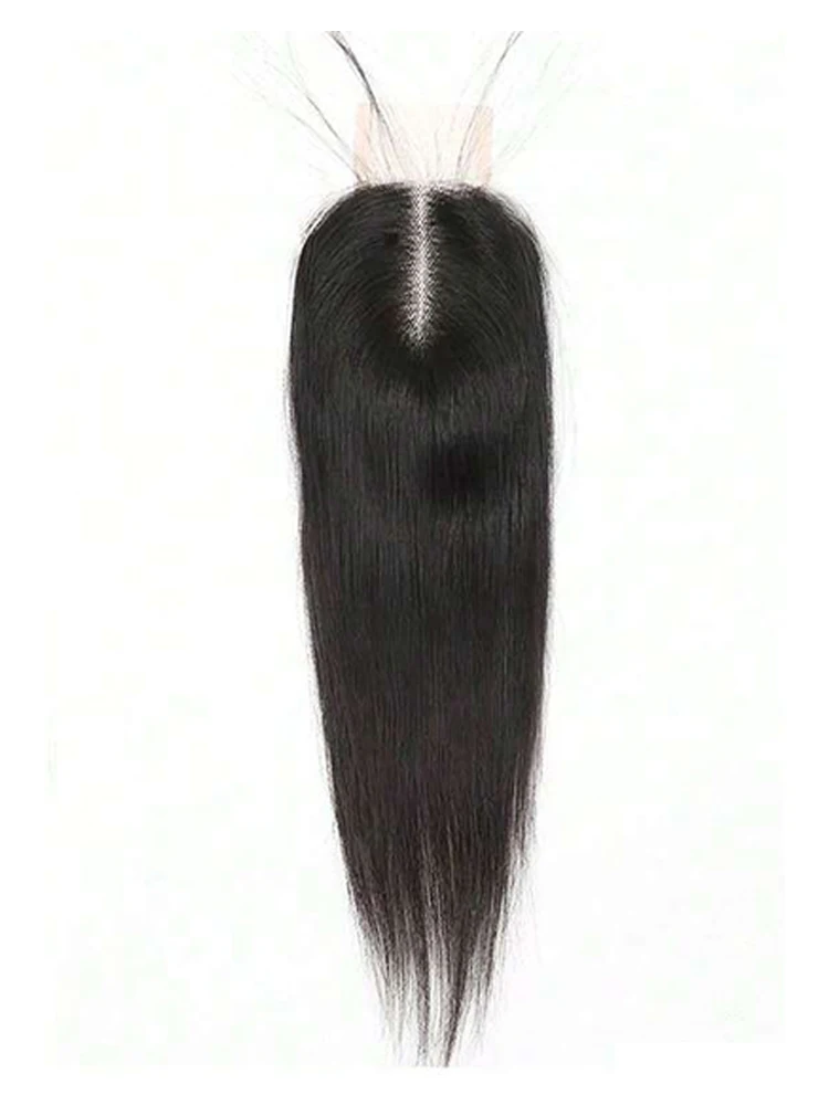 Straight/Body Wave 100% Human Hair -Nature Black Transparent Swiss Lace Closure Only 2X4 Brazilian Hair 10-20 Inches For Woman