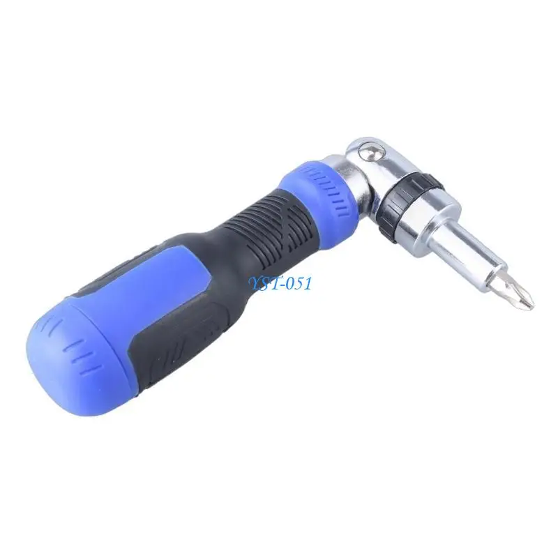 

E15A Handheld Ratchet Screwdriver 180Degree 5-Position Pivoting Breaks Limitations