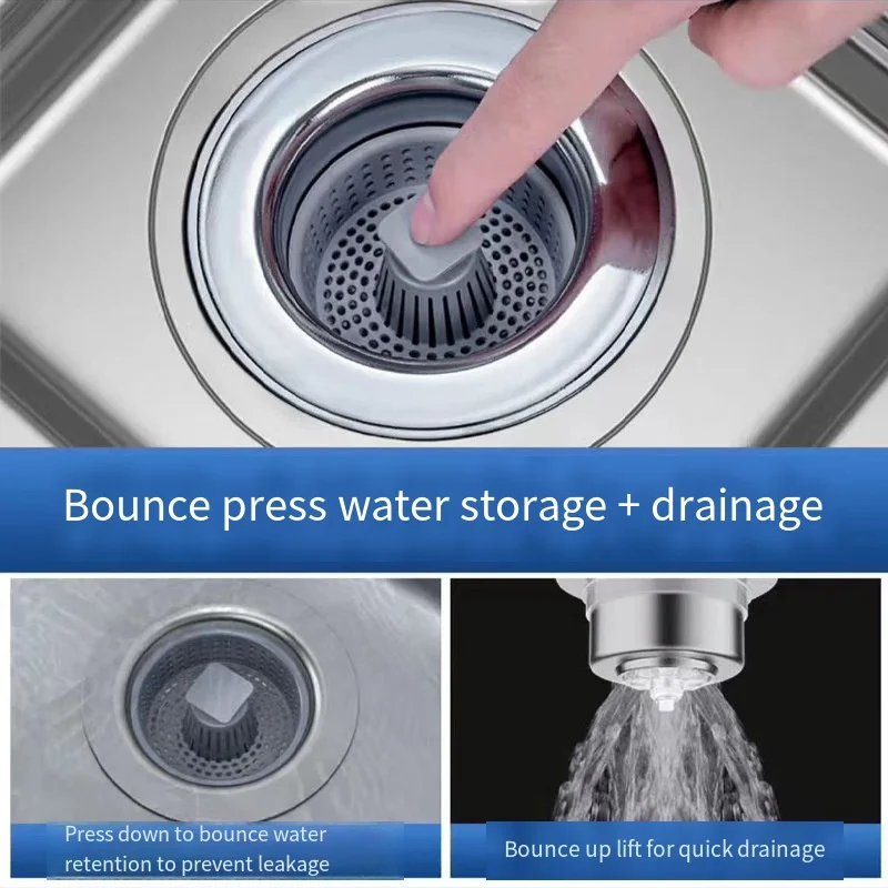 Kitchen Sink Drain Strainer plating  Pop Up Sink Stopper Anti-Clogging Sink Food Catcher Basket Odor Filter Sink Plug 음식물처리기