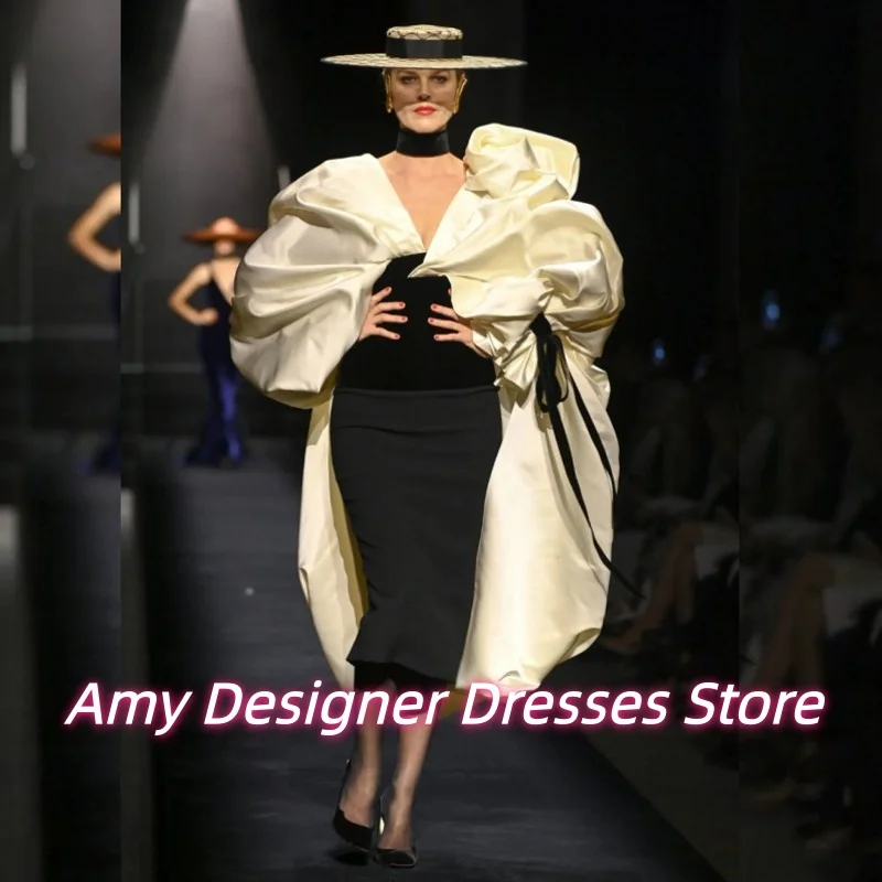 ชุดราตรีสีดำและสีขาวที่หรูหรา ชุดค็อกเทล ชุดราตรีงานพรอมสุดหรูแบบไนจีเรียสำหรับผู้หญิง  ชุดเดรสสำหรับงานเลี้ยง