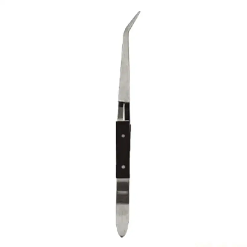 A2BE Precisions Soldering Tweezer Crosses Locking Straight Elbow Pointed Tip Solder Tweezer for Electronics Repair Jewelry