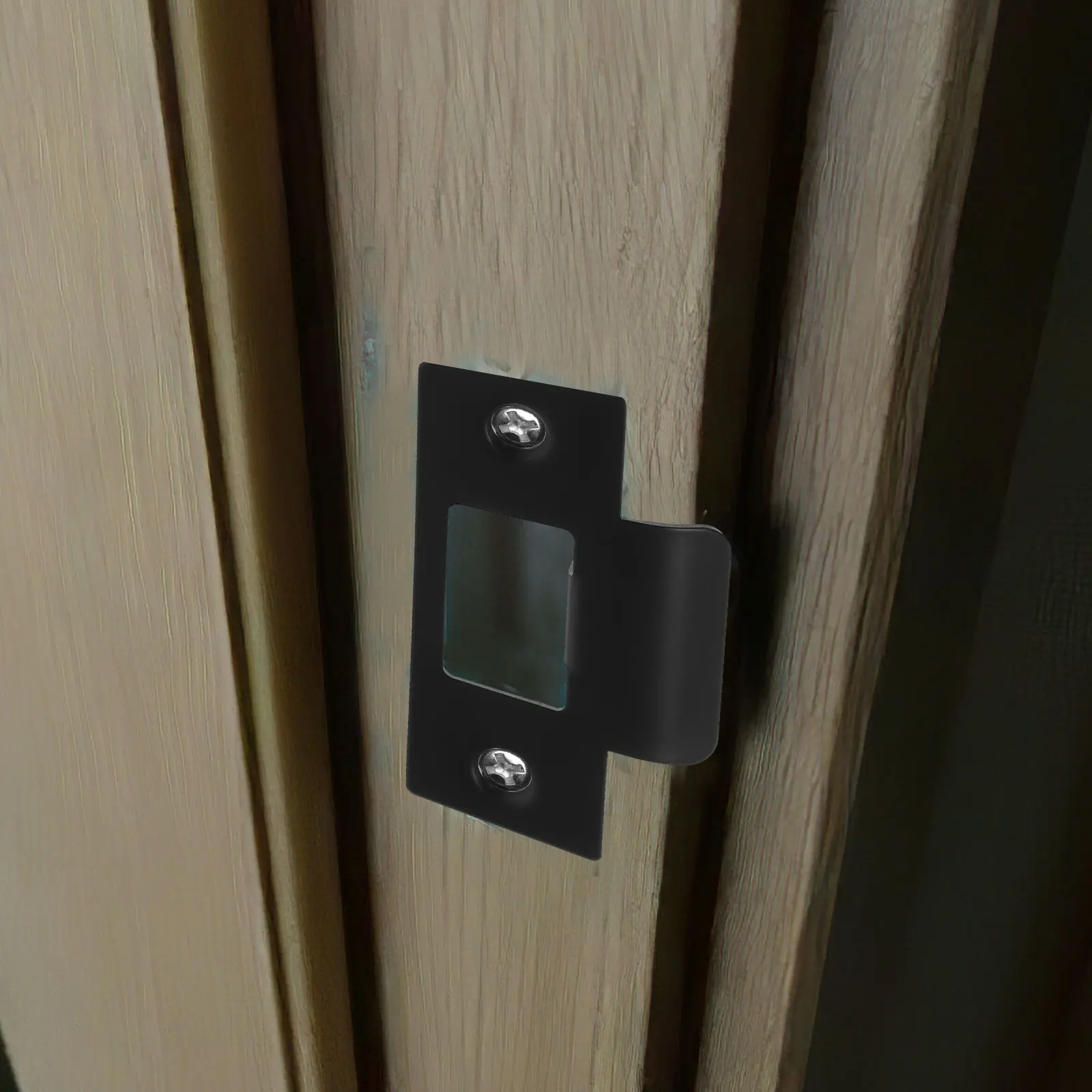 

1Set Lock Tongue Buckle Plate Metal T-Shaped for Room Locks Wooden Door Latch Smooth Secure Installation with Screws Black