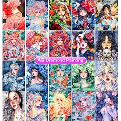 AB Round /Square Diy Diamond Painting AB Drill Cartoon Flower Girl Diamond Embroidery Mosaic Art Home Decoration Gift