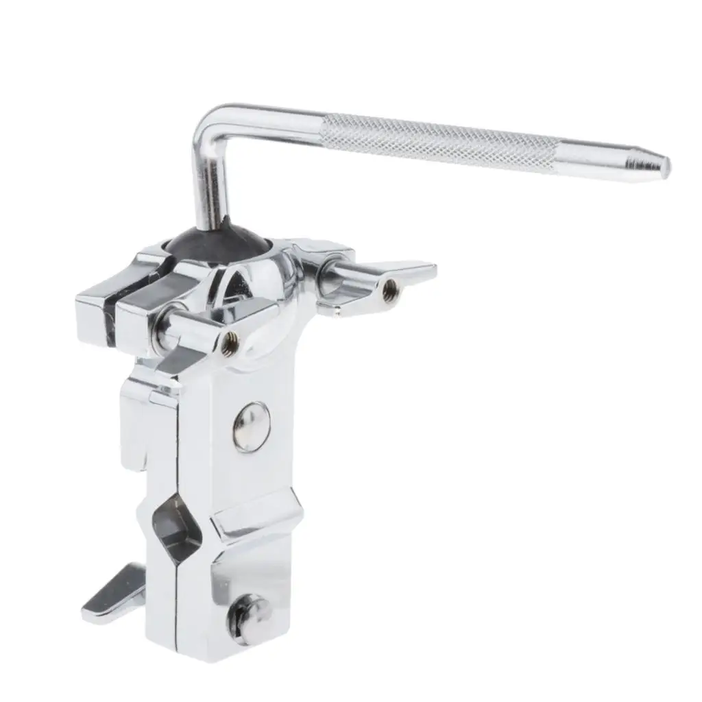 Silver Multi-function Drum L-Rod Clamp Stand Bracket Percussion Accessory