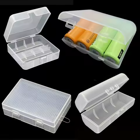 26650 battery storage box 1 /2 /4 Pack 26650 lithium battery plastic empty box battery storage protective box transparent color