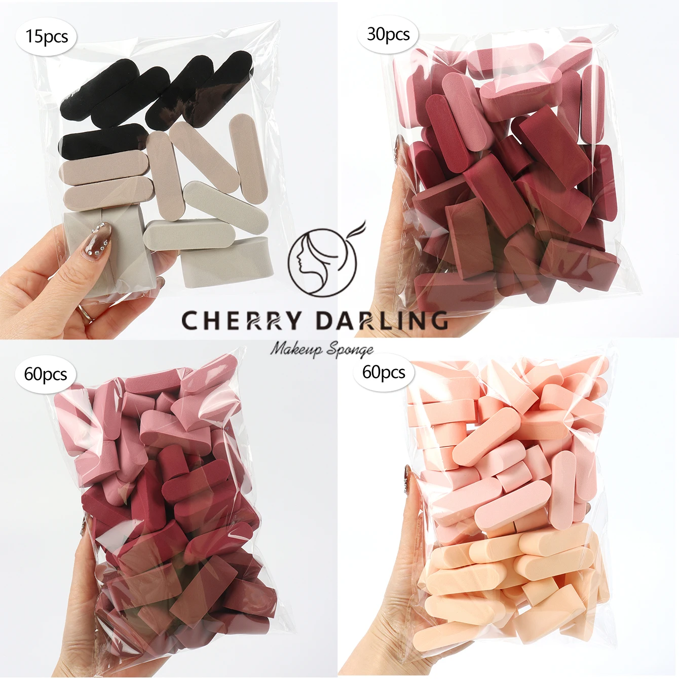 15/30/60Pcs Rice Cake Powder Puffs, Expand When Exposed to Water, Can Be Used Both Wet and Dry, Suitable for All Skin Types