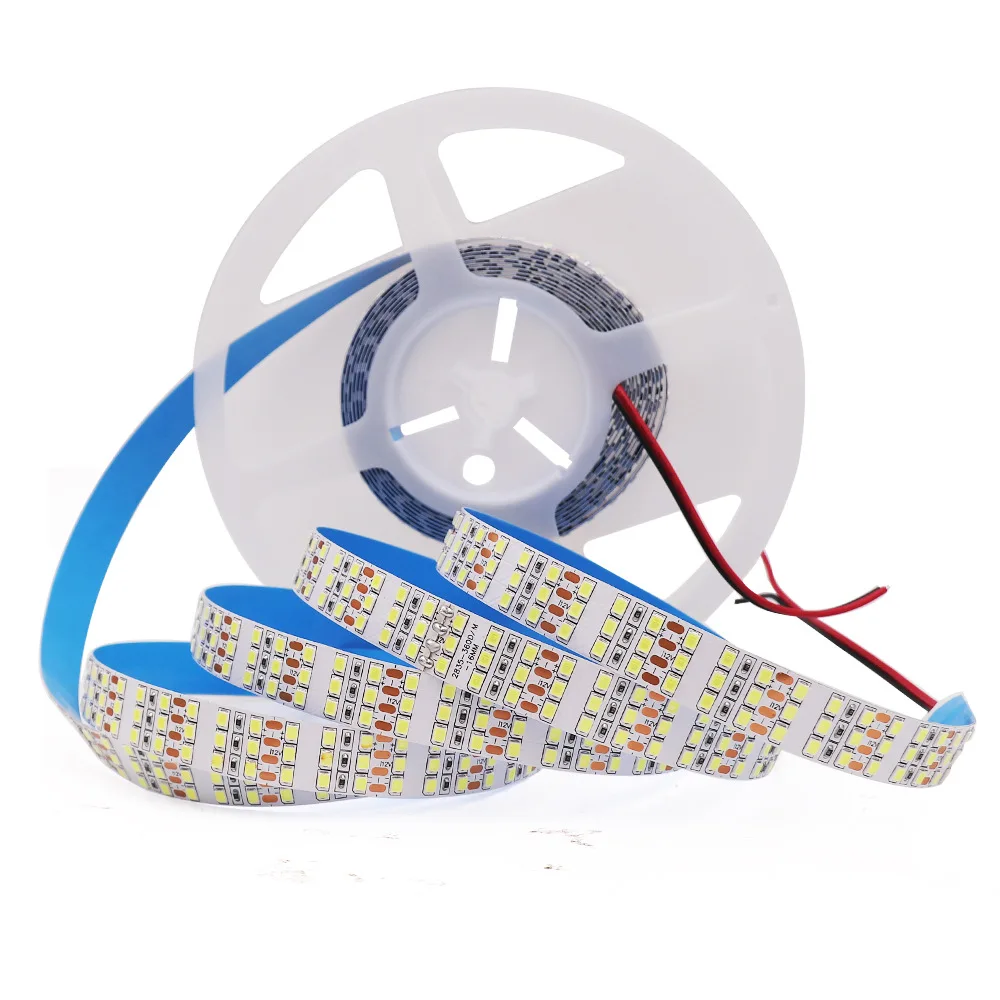 5m Bright 12v 24v 2835 LED Strip Three Row 360 leds/m 16mm 20mm 3000k Natural White 4000k 4500k 6000k 6500k Soft Flexible Tape