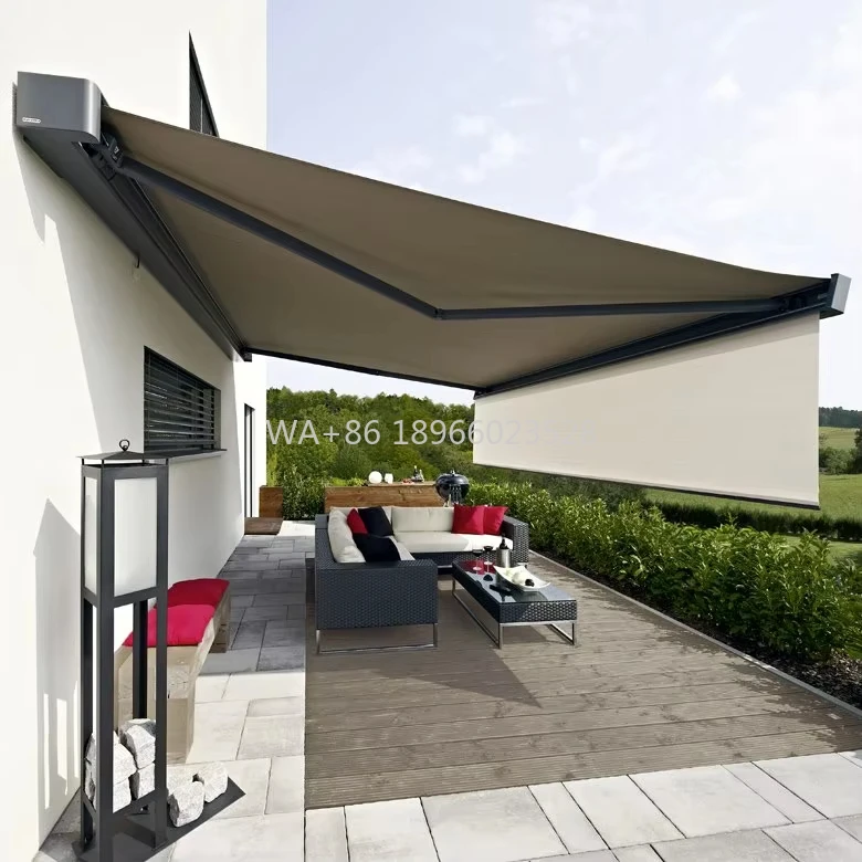 

Вигнутый кронштейн, окно, терраса, сад, высокое качество, современный ручной выдвижной алюминиевый тент, полный ящик