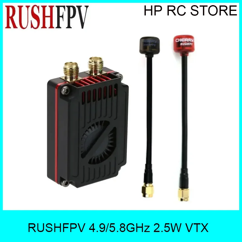 

RUSHFPV 4.9/5.8GHz 2.5W VTX 8+48CH Channel IRC Tramp Protocol 7-30V Dual-frequency Video Transmitter for RC FPV Long Range Drone