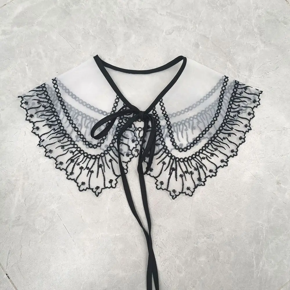 Detachable Lace Embroidered Lapel Clothes Accessories Blouse False Collar Cloud Shoulder Shirt Fake Collar
