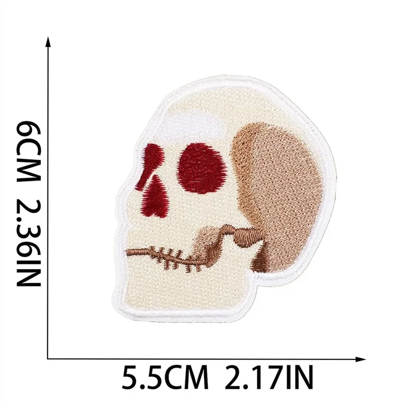 1pcs Patch Stickers Iron On Patches for Clothing Sewing Halloween Terror Embroidery Fusible Applique Badge Bag Decoration Stripe