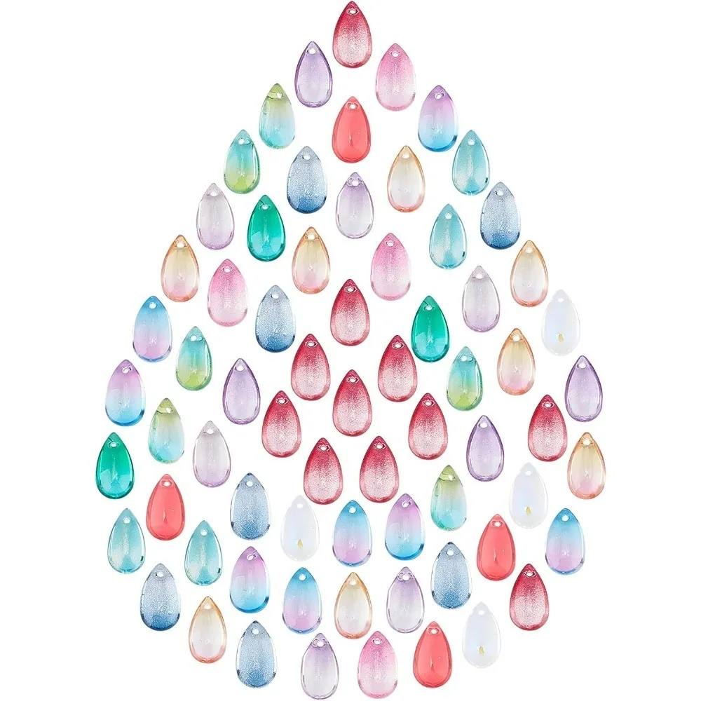 

1 Box 100Pcs Teardrop Shaped s Waterdrop for Crafts Tiny Transparent Glass Charms Czech Loose Beads Bulk