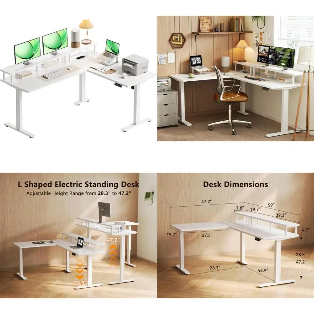 59 Inch L-Shaped El…