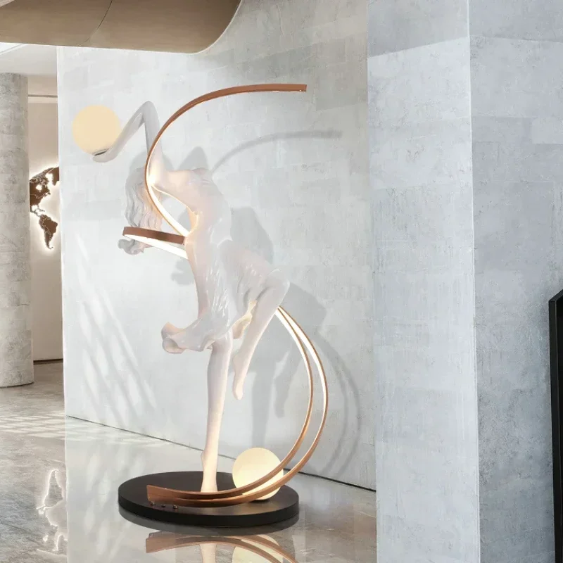 Sculpture Abstract Floor Lamp Dance Goddess Art Personality Big Decorations