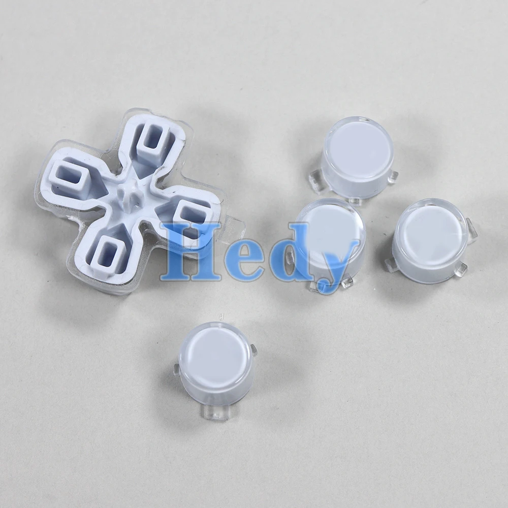 Juego de botones de cristal de plástico de repuesto para mando de PlayStation 5, Kit de llave de conducción ABXY D Pad para PS5, 1 Juego