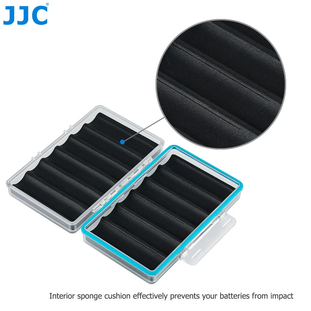 JJC 18650 Battery Storage Case Water Splash Resistant Battery Holder Box Organizer for 6 18650 Lithium Rechargeable Batteries