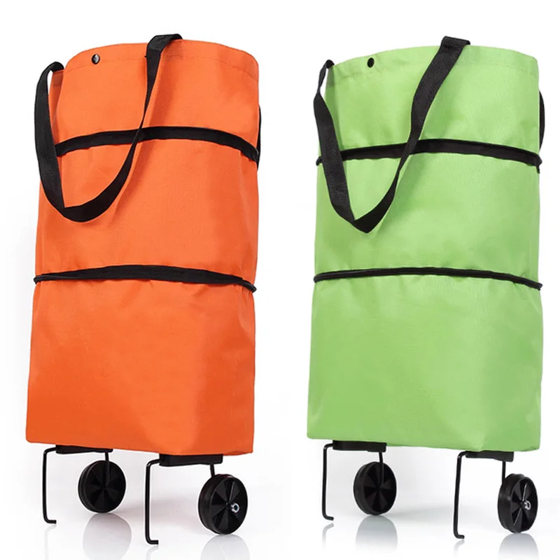 

Folding Shopping Pull Cart Trolley Bag With Wheels Foldable Shopping Bags Grocery Food Organizer Vegetables Bag