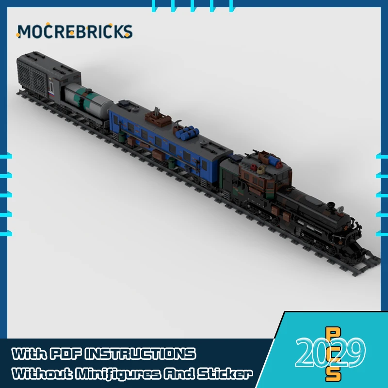 MOC Aurora Sci-Fi Post Apocalyptic Steam Train Model DIY Building Blocks Set Heavy Armored Locomotive Rail Bricks Toys Gifts