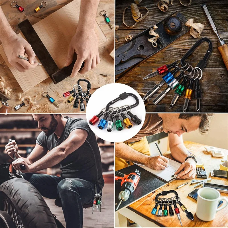 

6 шт. обновленный держатель бит 1/4 дюйма шестигранная отвертка из алюминиевого сплава для удлинителей электрических сверл