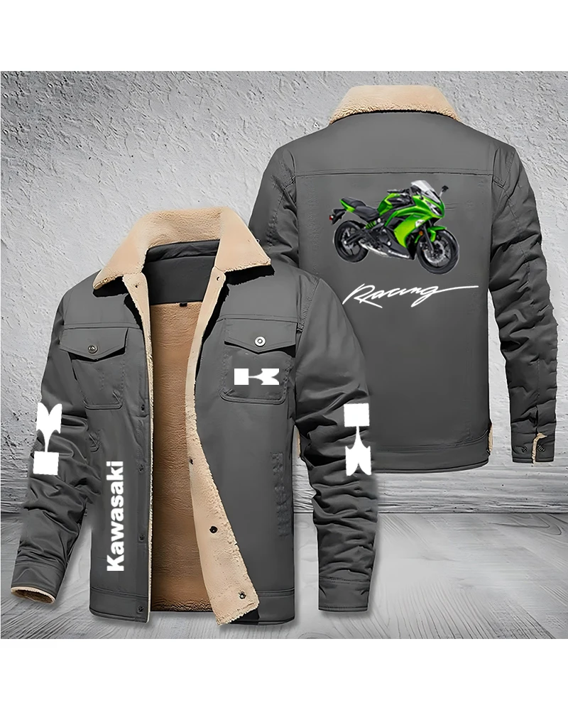

Cross border hot selling American football team sports jacket, olive fan gift with plush thick Kawasaki jacket