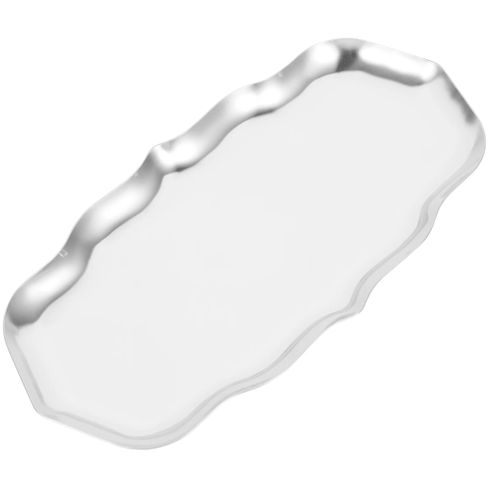 

Stainless Steel Jewelry Plate Desktop Organizer Tray Simple Shape Jewelry Holder for Rings Earrings Bracelets Dresser Storage