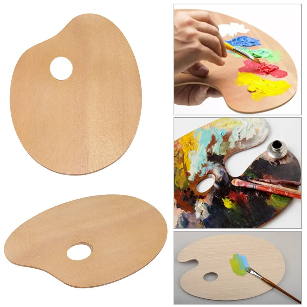 11.8 × 7.9in Wooden Paint Palette Premium Wood Square Sealed Mixing Panel Sealed Surface Treatment Large Capacity
