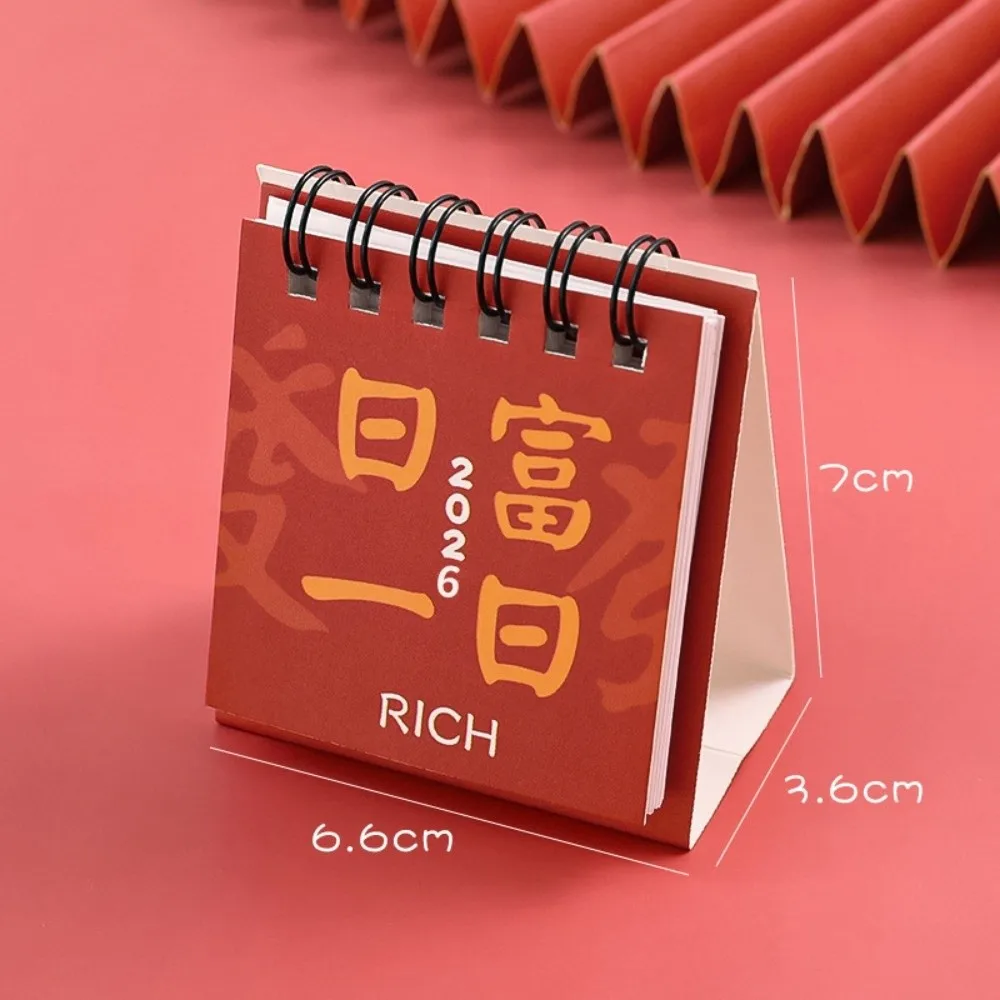 Simple Coil 2026 Desk Calendar Portable Desktop Decoration Mini Calendar Daily Planner Gifts Mini Calendar Daily Planner