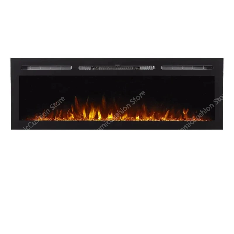 

60 Inch 1500W Traditional Decorative Flame Wall Mounted Insert Multicolor Crystal Electric Fireplace