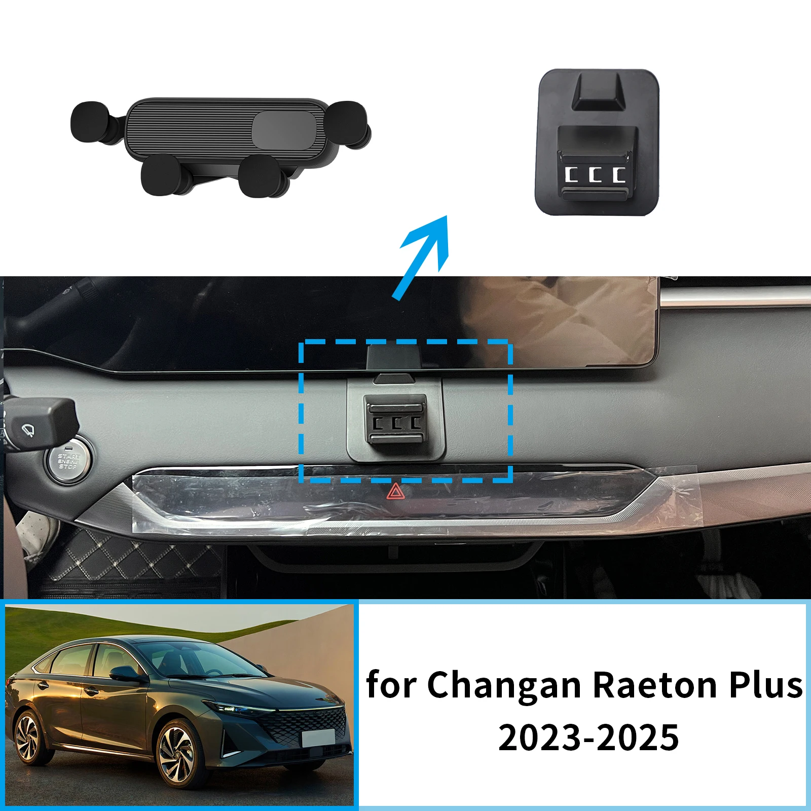 

​​fit for Changan Raeton Plus Volga C40 2023~2025 Stable Clip-On Phone Holder​​ Mount Screen Base No Vibration​ Car accessoires