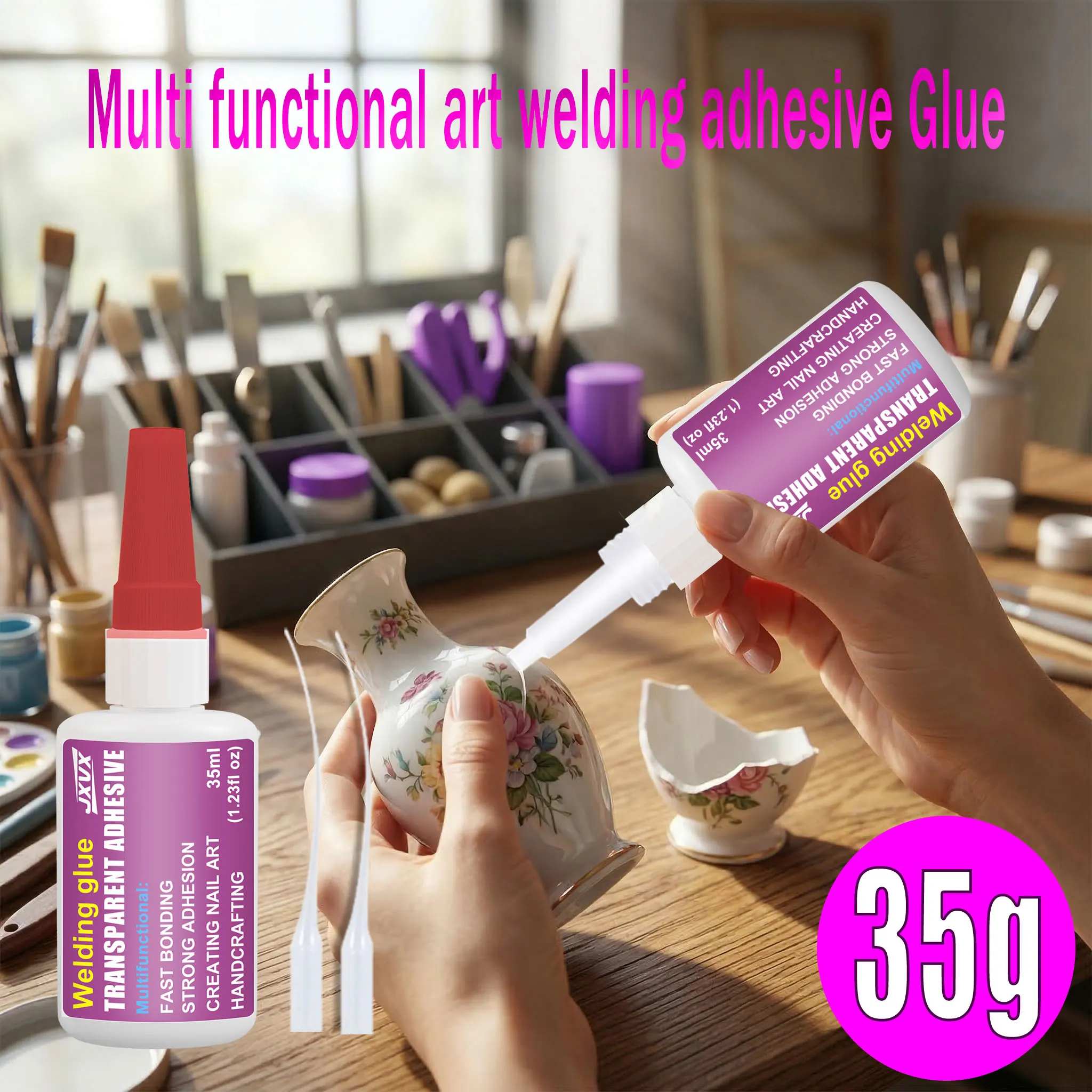 Multipurpose Transparent Soldering Glue, Professional Quality Repair Adhesive, Formulated with High Temperature Resistance and Anti-Aging Properties for Complete Restoration, 35g