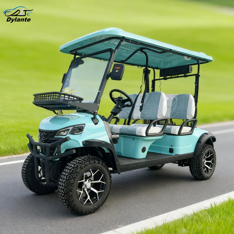 2025 Neues Modell Stil 2 4 6-Sitzer Sightseeing-Bus-Clubwagen mit 4-Rad-Scheibenbremsen Elektrischer Golf-Buggy-Jagdwagen