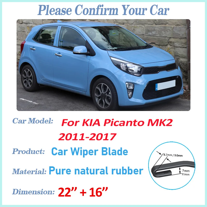 

Аксессуары для KIA Picanto MK2 Morning 2011-2017, щетки переднего стеклоочистителя автомобиля, прочный снимок, инструменты для дворников лобового стекла