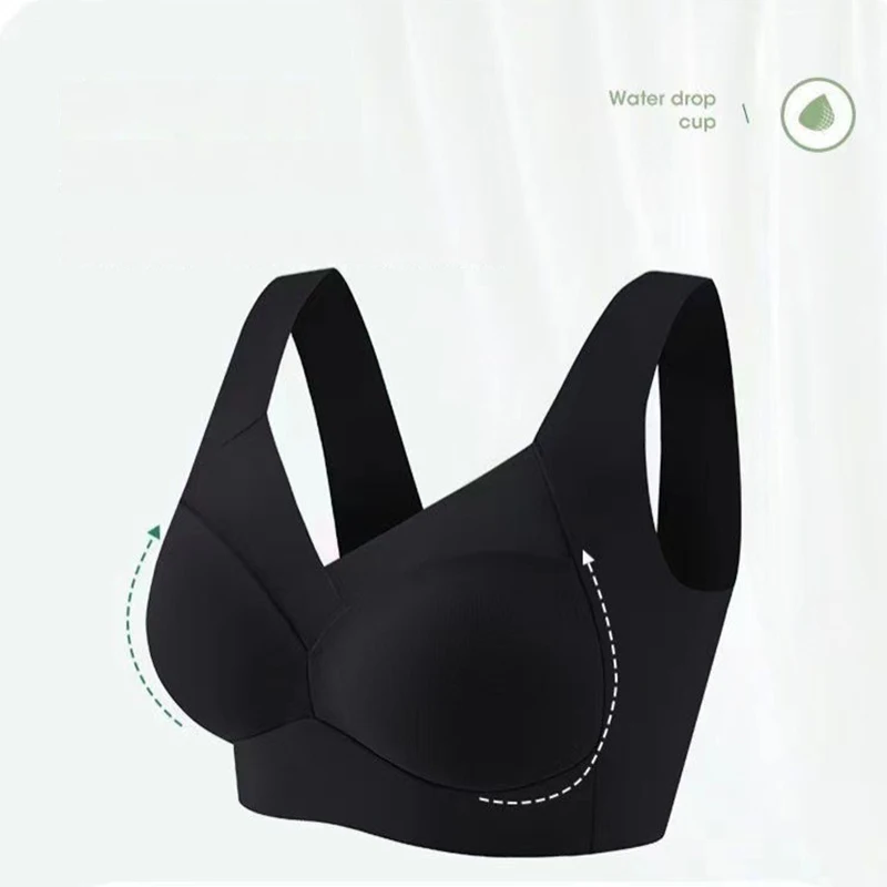 Underwear Seamless Bra Women Is Sexy Large Size Tops Support  Comfortable No Steel Ring Underwear Yoga Ice Silk Bra