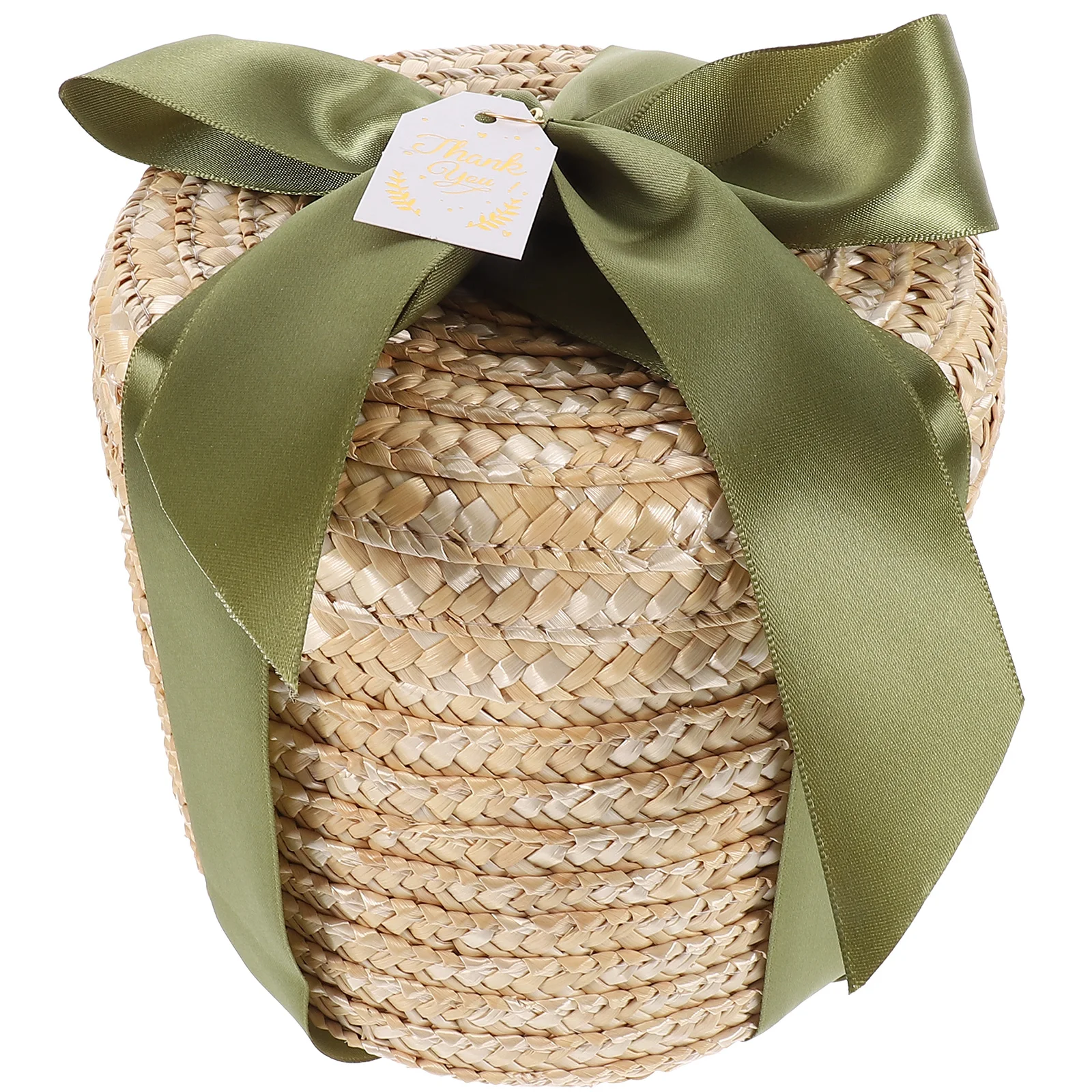 

Rustic Woven Straw Gift Box 14cm Basket Moss Green Accessories H made Storage ganizer Bedroom Closet Laundry Room Retro Pastoral